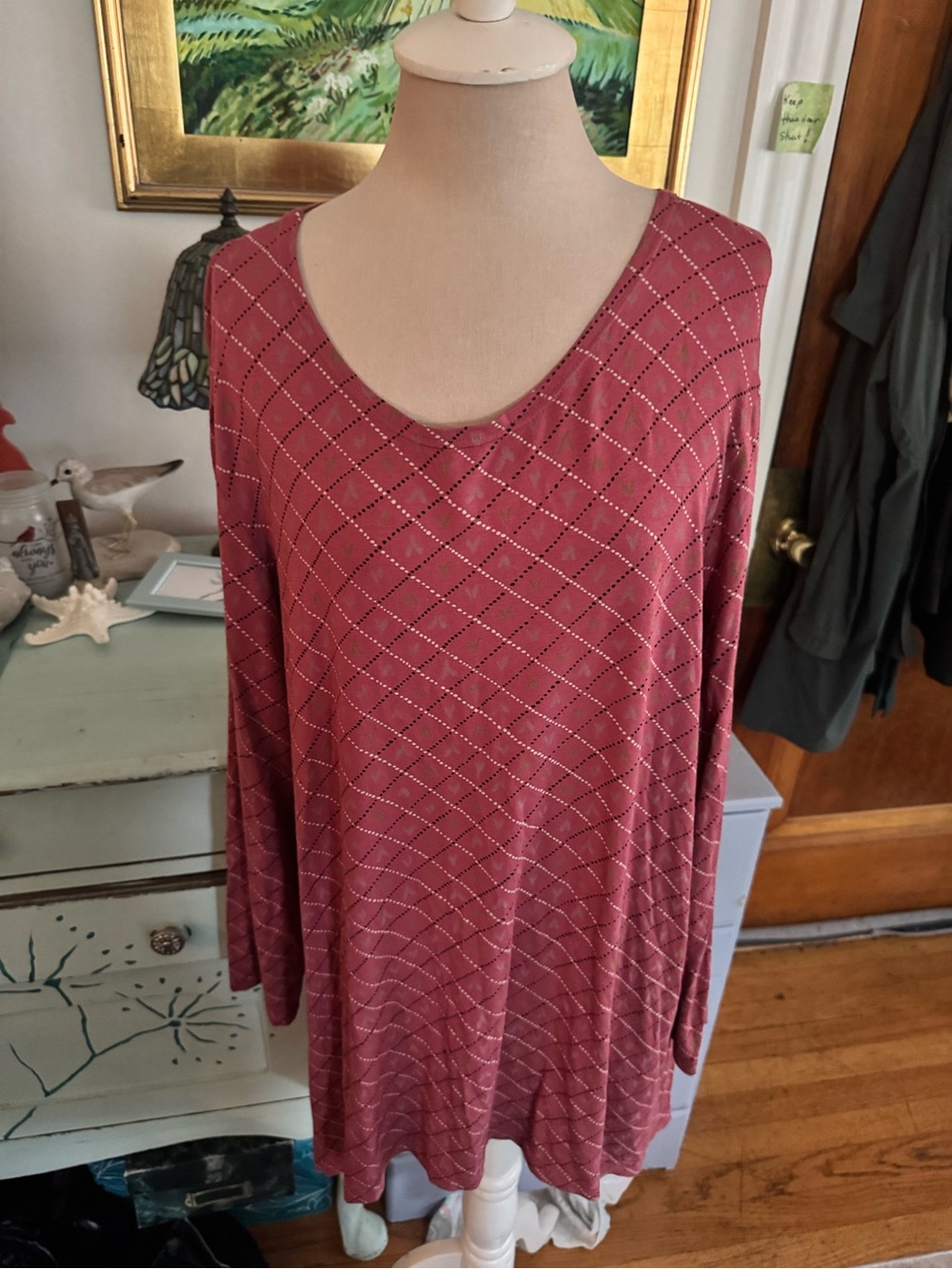 Gudrun Sjoden Stretch Asymmetrical Hem Tunic XL VGUC Lagenlook Holiday